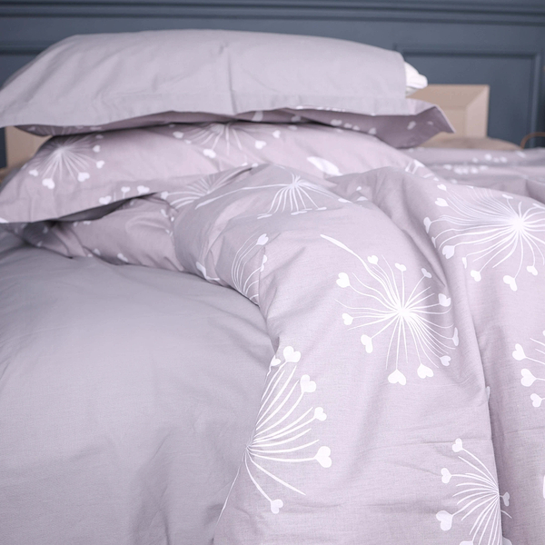 Фото - Комплект постільної білизни MirSon King Size 220х240 см 00-3 Grey Dandelions Поплін (2200009701542)