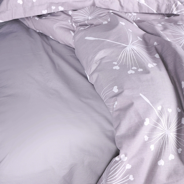 Фото - Комплект постільної білизни MirSon King Size 220х240 см 00-3 Grey Dandelions Поплін (2200009701542)