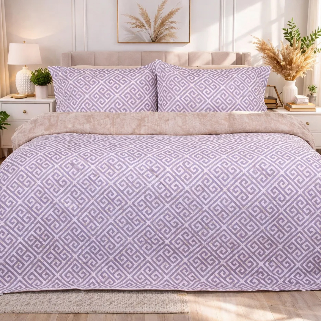 Комплект постільної білизни MirSon 2x143x210 см 00-4 Geometry Beige Поплін (2200009702815)