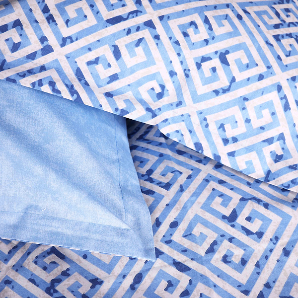 Фото - Комплект постільної білизни MirSon King Size 220х240 см 00-5 Geometry Blue Поплін (2200009704079)