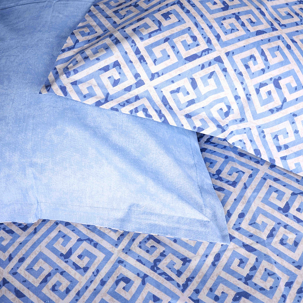 Фото - Комплект постільної білизни MirSon King Size 220х240 см 00-5 Geometry Blue Поплін (2200009704079)