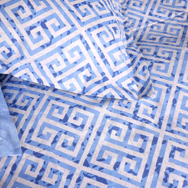 Фото - Комплект постільної білизни MirSon King Size 220х240 см 00-5 Geometry Blue Поплін (2200009704079)