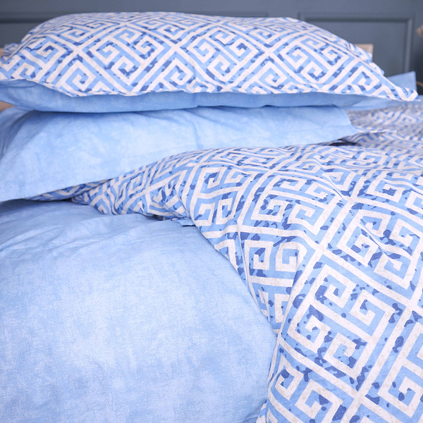 Фото - Комплект постільної білизни MirSon King Size 220х240 см 00-5 Geometry Blue Поплін (2200009704079)