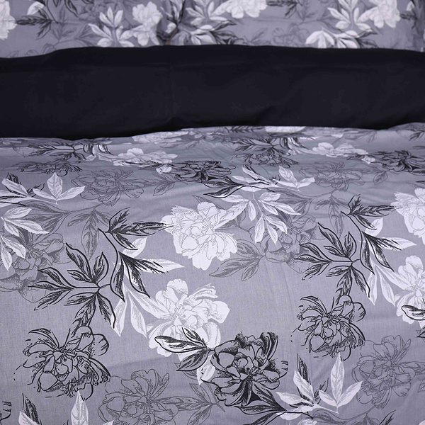 Фото - Комплект постільної білизни MirSon 2x143x210 см 00-8 Black Flowers Поплін (2200009707889)