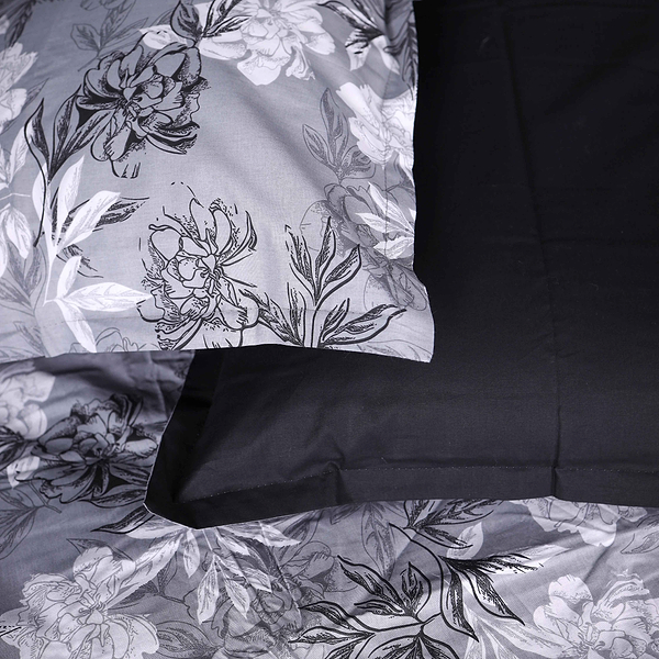 Фото - Комплект постільної білизни MirSon 2x143x210 см 00-8 Black Flowers Поплін (2200009707889)