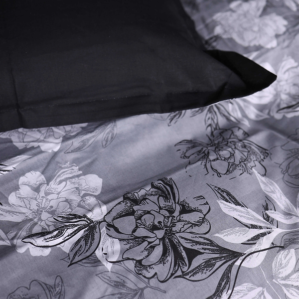 Фото - Комплект постільної білизни MirSon 2x143x210 см 00-8 Black Flowers Поплін (2200009707889)