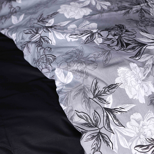 Фото - Комплект постільної білизни MirSon 2x143x210 см 00-8 Black Flowers Поплін (2200009707889)
