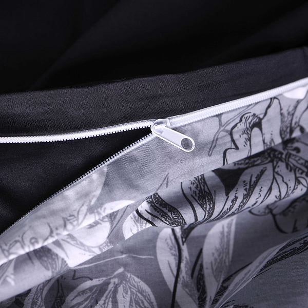 Фото - Комплект постільної білизни MirSon 2x143x210 см 00-8 Black Flowers Поплін (2200009707889)