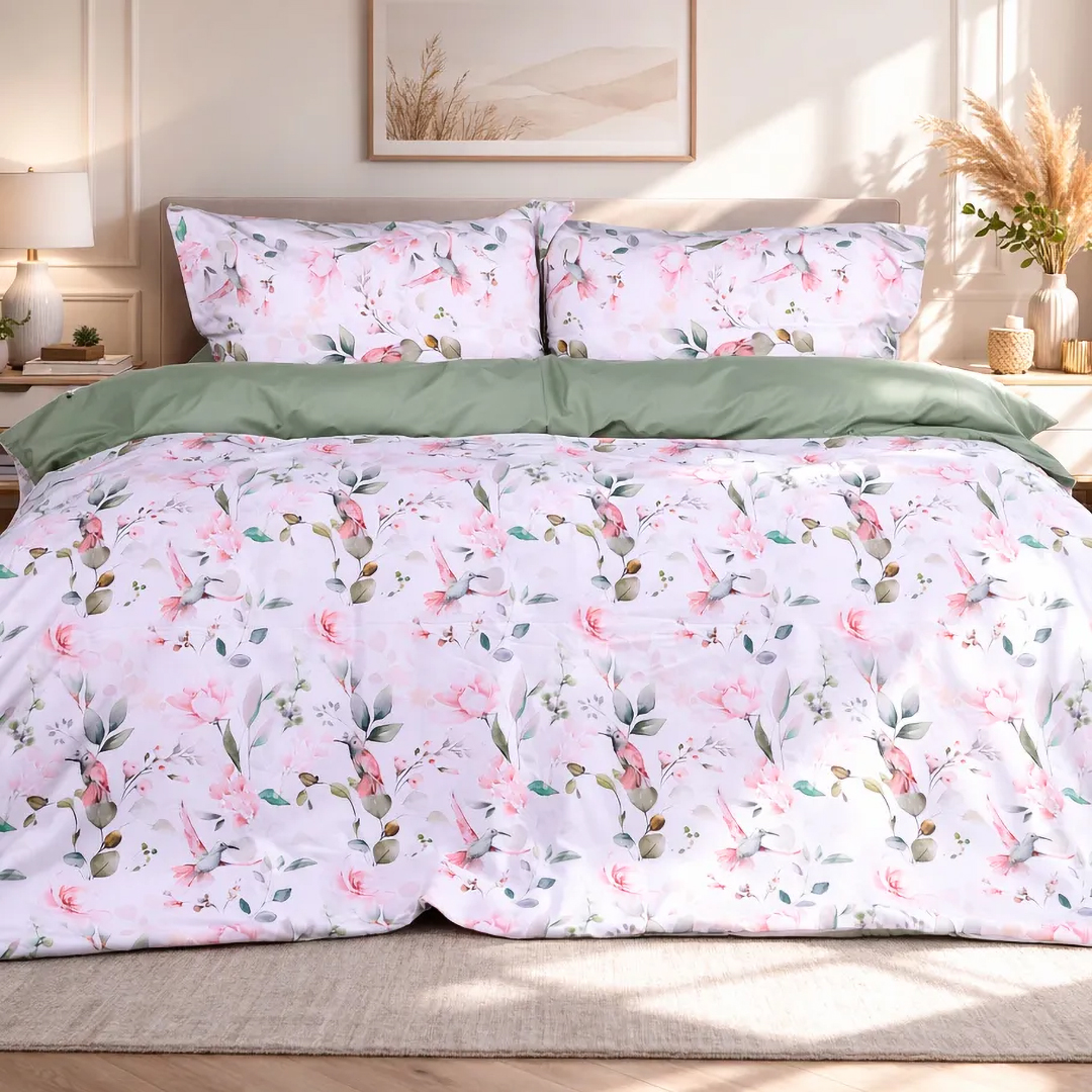 Комплект постельного белья детский MirSon 110х140 см 00-9 Birds and Flowers Поплин (2200009709081)