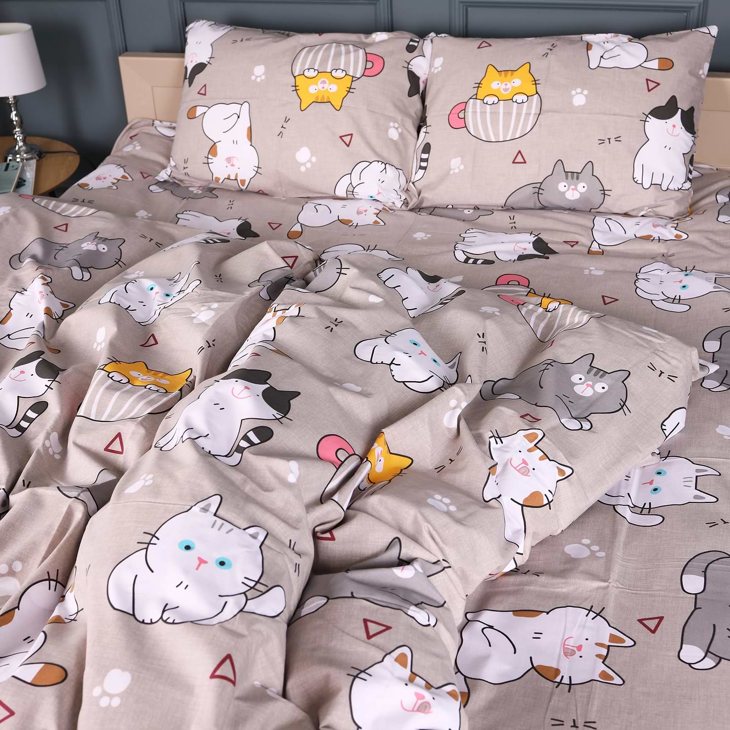 Комплект постільної білизни MirSon Бязь 17-0665 Cream Kittens 175х210 см (2200010064445)