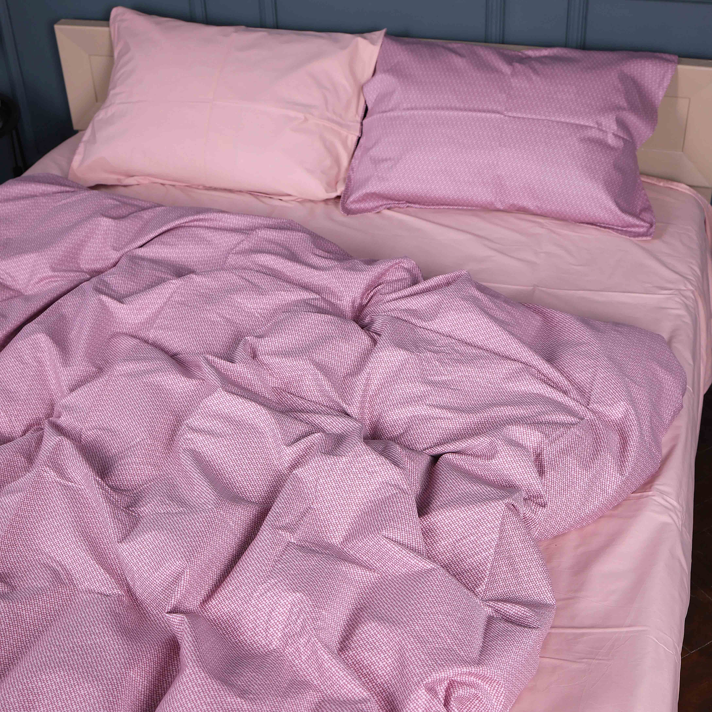 Комплект постельного белья MirSon King Size 220х240 см 22-1376 Purple Dots Сатин (2200010475784)