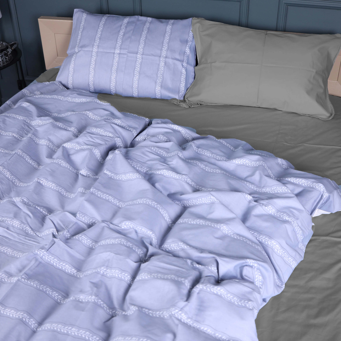 Комплект постільної білизни MirSon King Size 220х240 см 22-1378 Silver Vine Сатин (2200010476347)