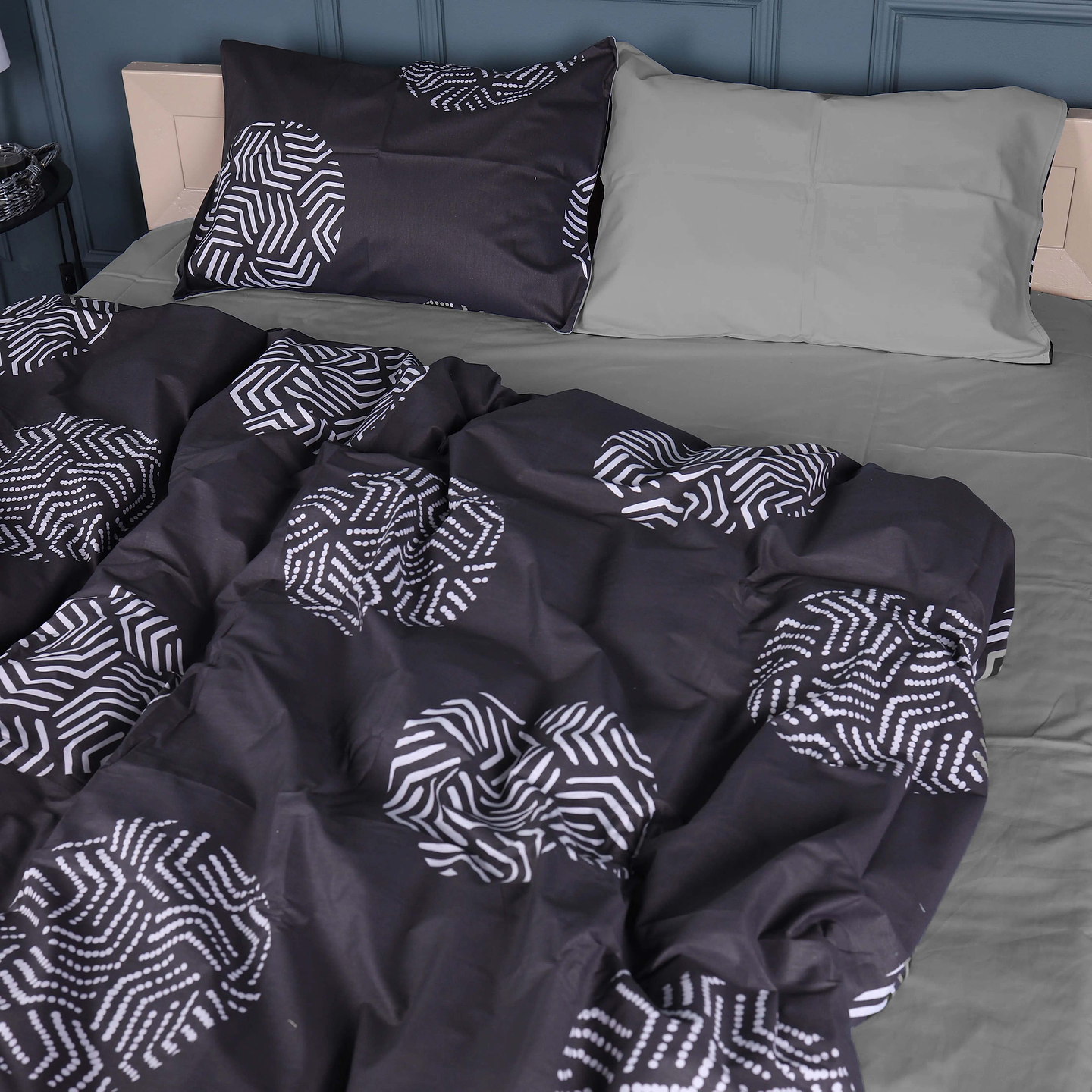 Комплект постільної білизни MirSon King Size 220х240 см 22-1379 Geometric Circles Сатин (2200010476620)