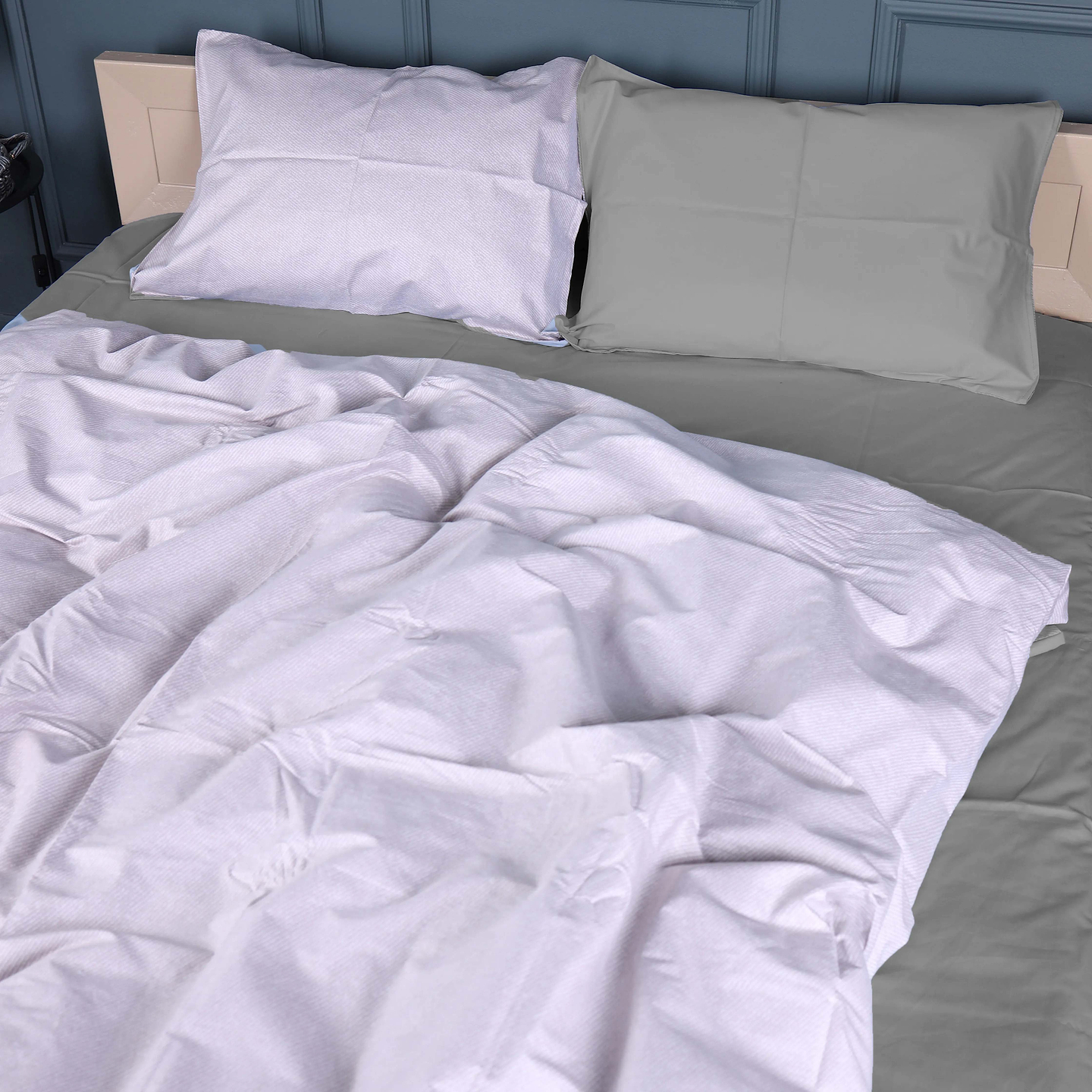 Комплект постільної білизни MirSon King Size 220х240 см 22-1380 Grey Gleam Сатин (2200010476910)