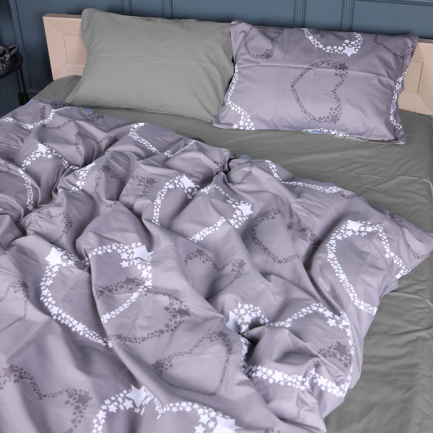 Комплект постільної білизни MirSon King Size 220х240 см 22-1389 Loving Hearts Сатин (2200010563511)