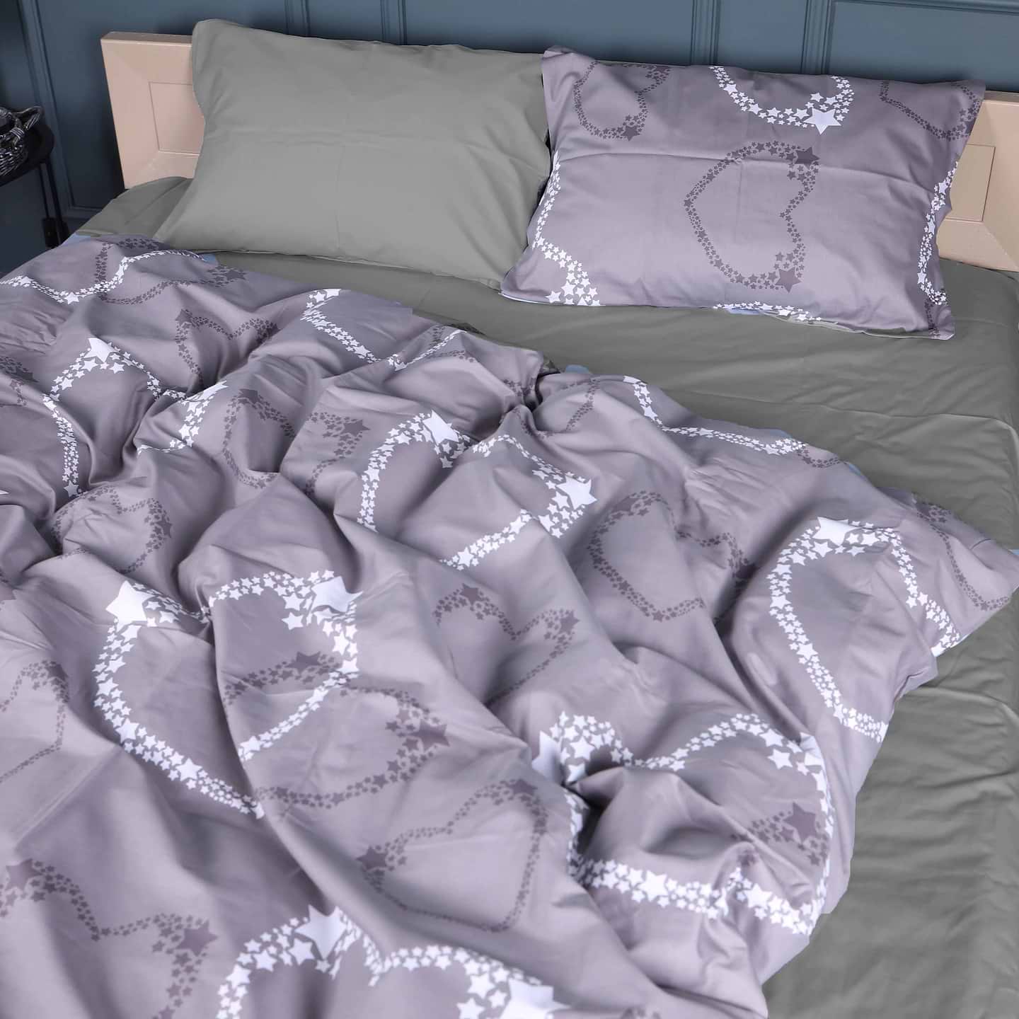 Комплект постельного белья MirSon 175х210 см 22-1389 Loving Hearts Сатин (2200010563375)