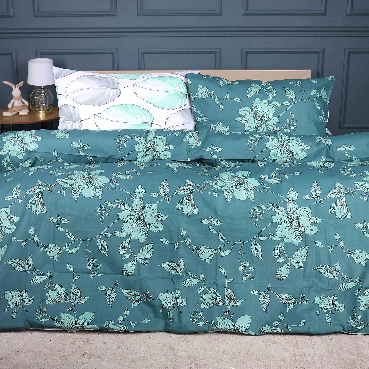 Комплект постільної білизни MirSon King Size 220х240 см 17-0718 Emerald Foliage Бязь (2200010685008)