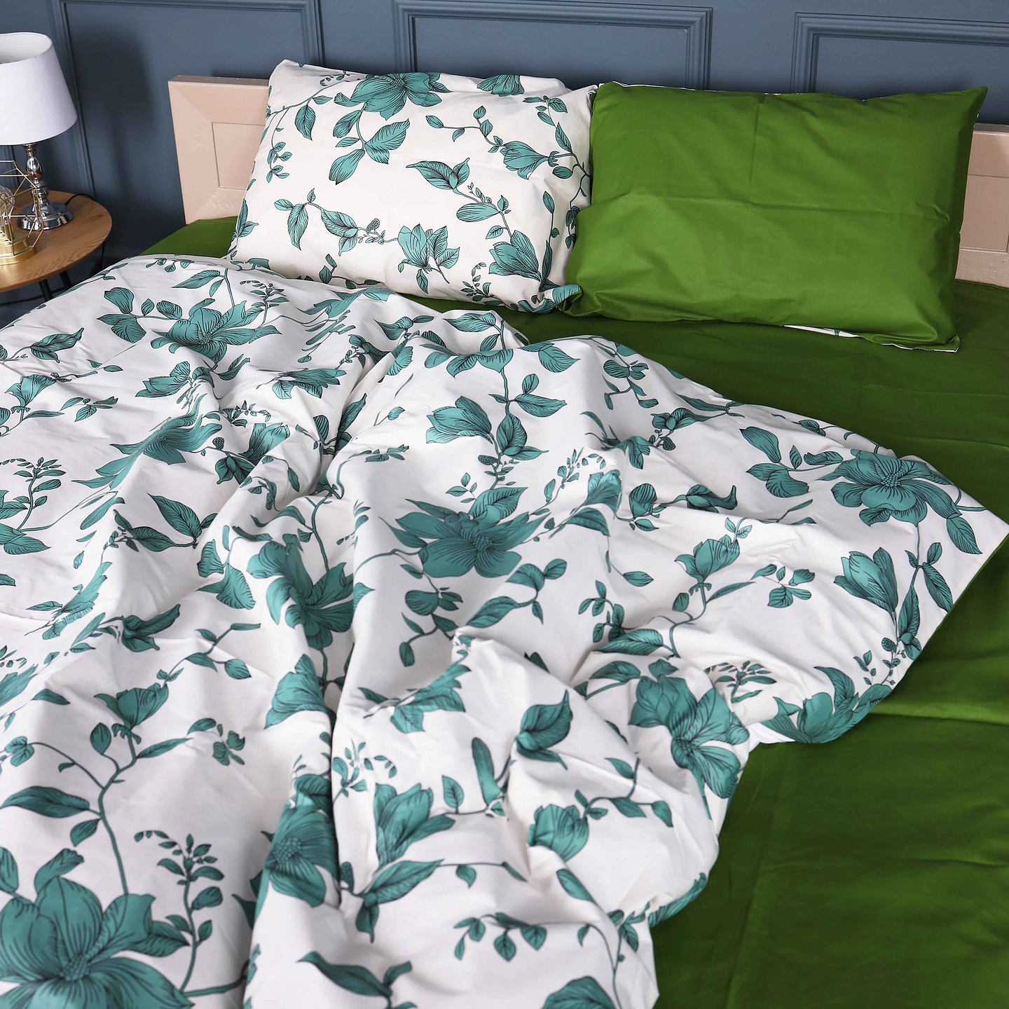 Комплект постільної білизни MirSon King Size 220х240 см 17-0719 Foliage on White Ranforce Elite (2200010685848)