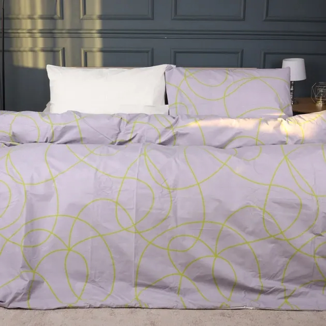 Комплект постільної білизни MirSon King Size 220х240 см 17-0761 Leafy lines Бязь (2200010937268)