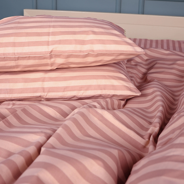 Фото - Комплект постільної білизни MirSon 175х210 см 17-0773 Nude stripes Бязь (2200011152547)