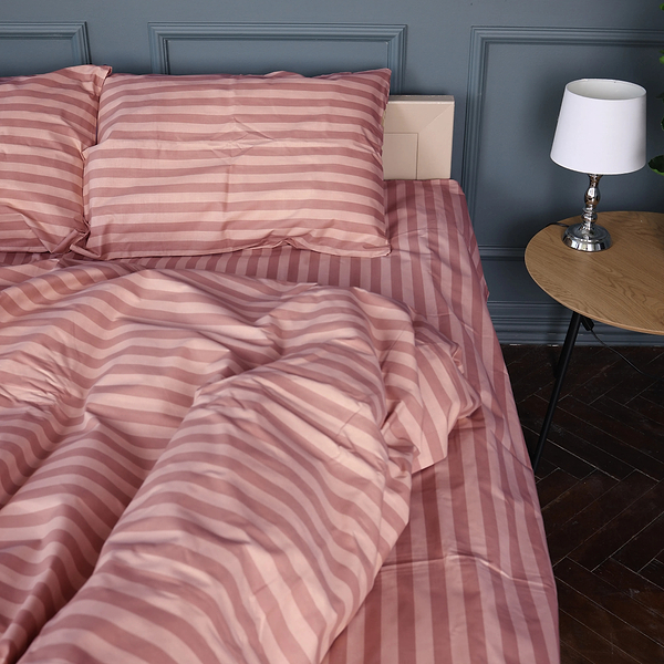 Фото - Комплект постільної білизни MirSon 175х210 см 17-0773 Nude stripes Бязь (2200011152547)