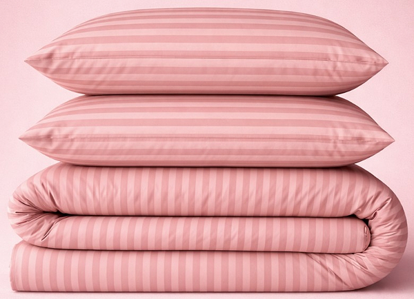 Фото - Комплект постільної білизни MirSon 175х210 см 17-0773 Nude stripes Бязь (2200011152547)