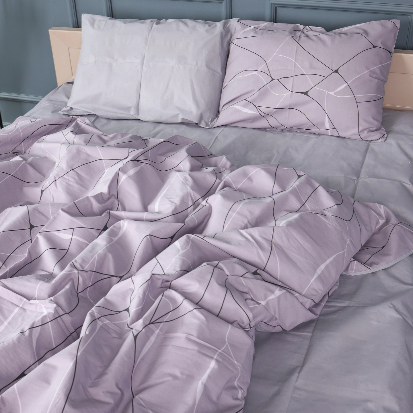 Комплект постільної білизни MirSon 175х210 см 17-0809 Accents Gray Бязь (2200011493459)