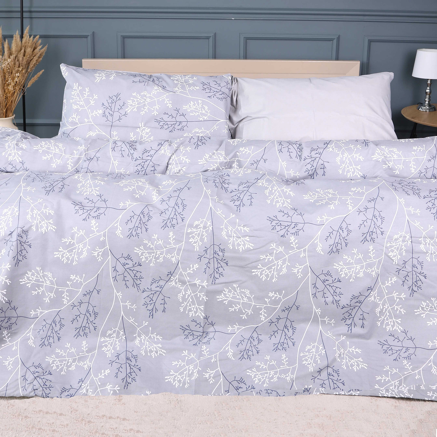 Комплект постельного белья MirSon 200х220 см 17-0813 Twigs of Spring Gray Бязь (2200011495460)