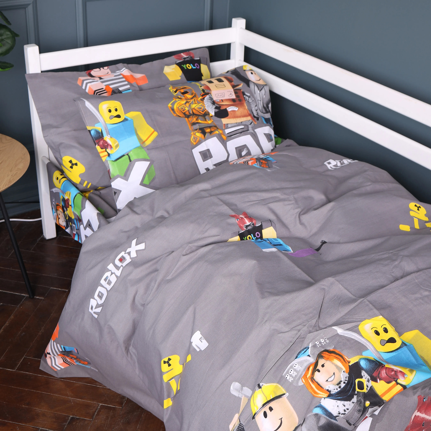 Комплект постільної білизни MirSon Бязь 17-0821 Roblox game gray 175х210 см (2200011552194)