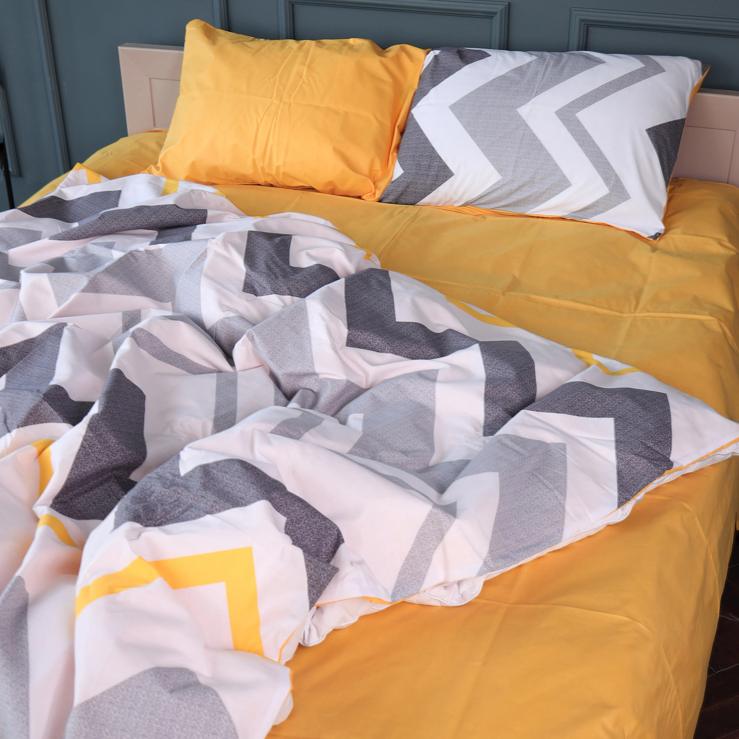 Комплект постільної білизни MirSon 175х210 см 17-0829 Zigzag ornament Бязь (2200011565767)