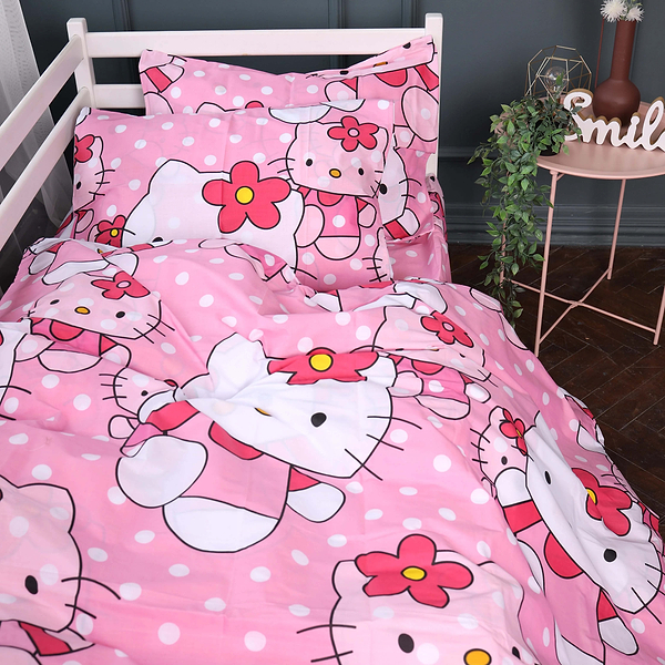 Фото - Комплект постільної білизни MirSon King Size 220х240 см 17-0864 Hello Kitty Pink Бязь (2200011862934)