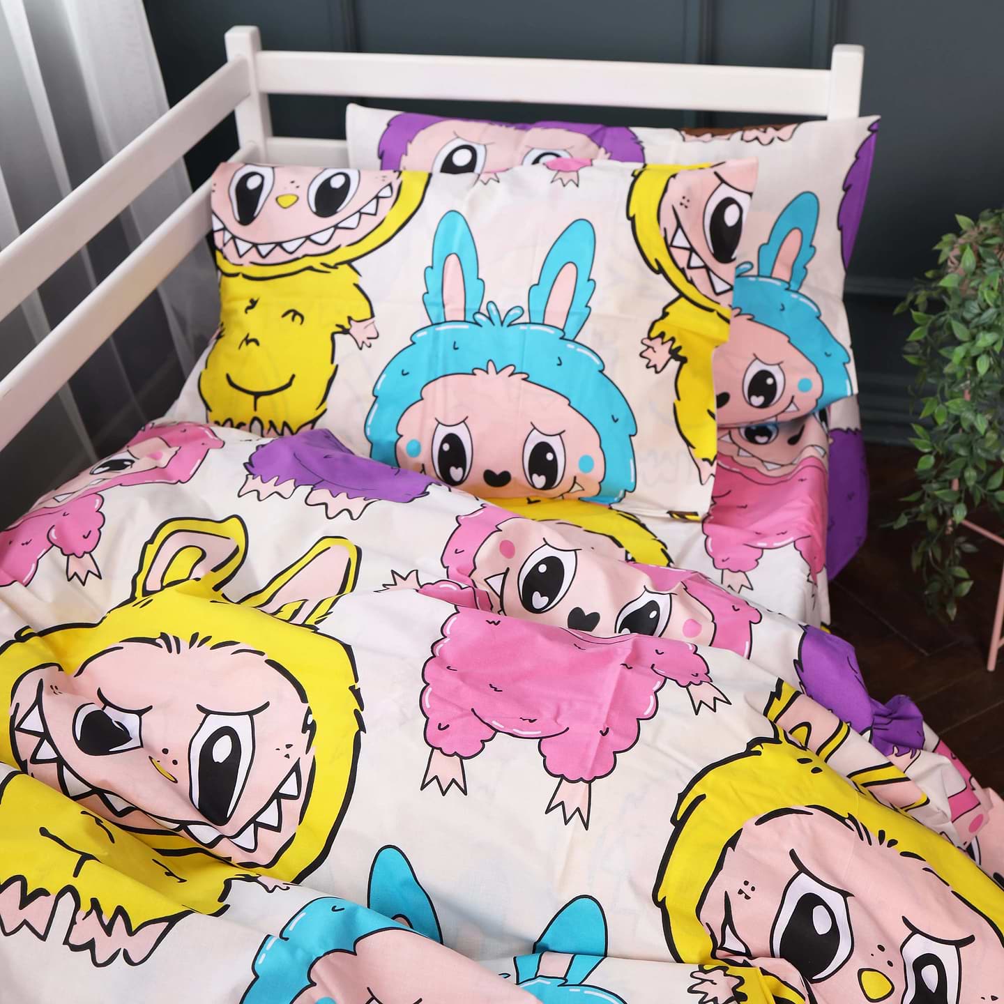 Комплект постільної білизни MirSon King Size 220х240 см Kids Time 17-0865 Labubu Бязь (2200012064825)