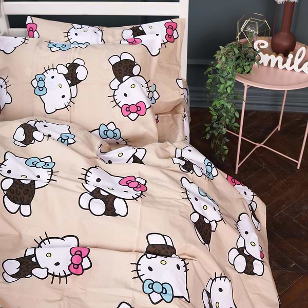 Фото - Комплект постільної білизни MirSon King Size 220х240 см Kids Time 17-0866 Hello Kitty Style Бязь (2200012065549)