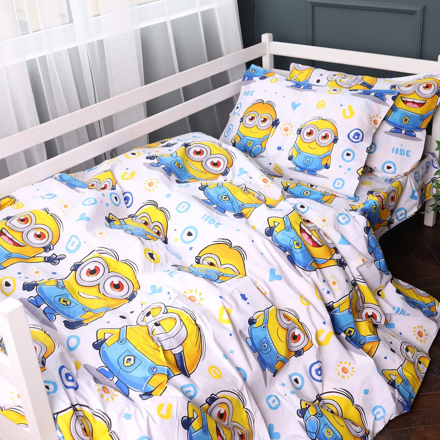 Комплект постільної білизни MirSon 175х210 см 17-0867 Happy Minions Бязь (2200012065969)