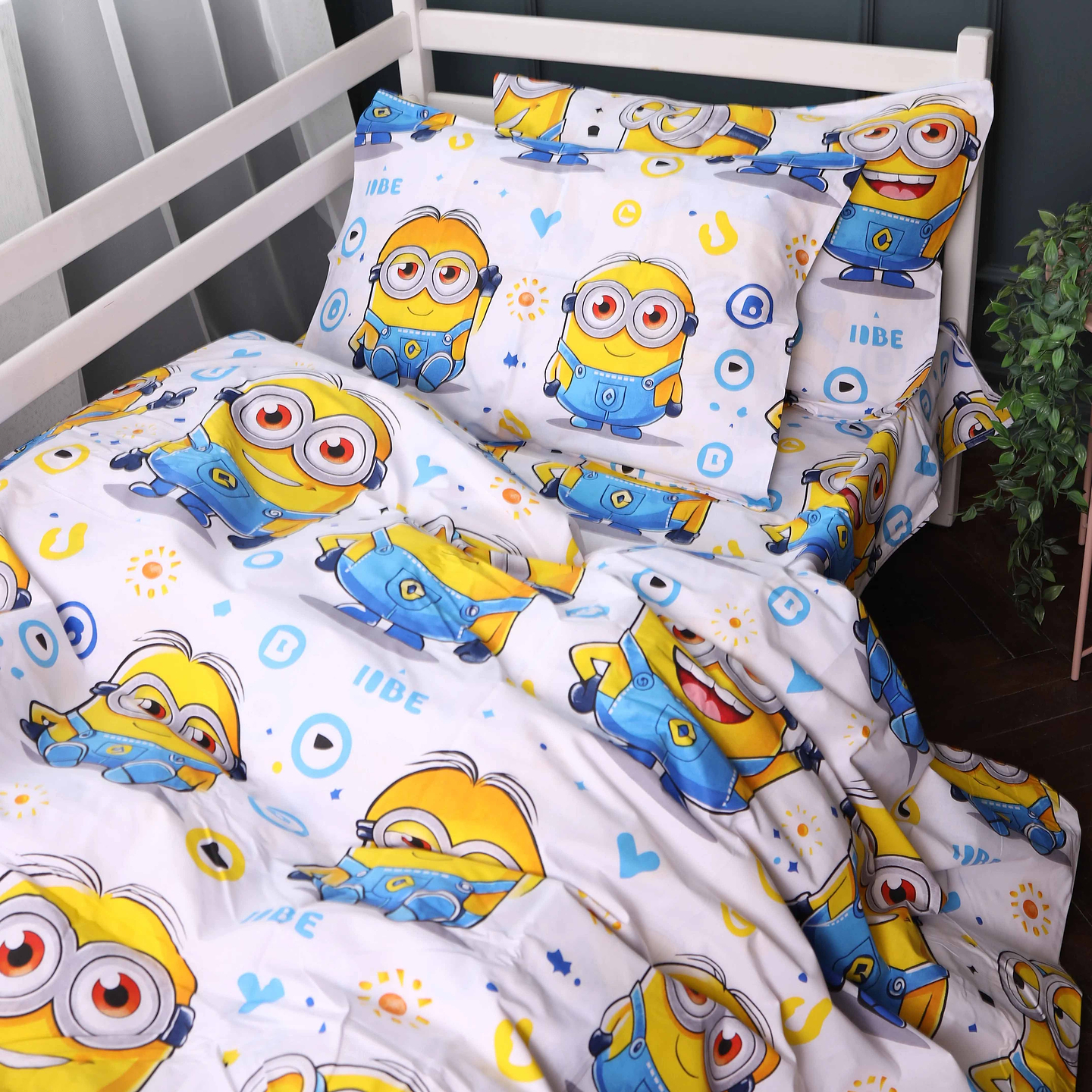 Комплект постельного белья MirSon 200х220 см Kids Time 17-0867 Happy Minions Бязь (2200012066218)