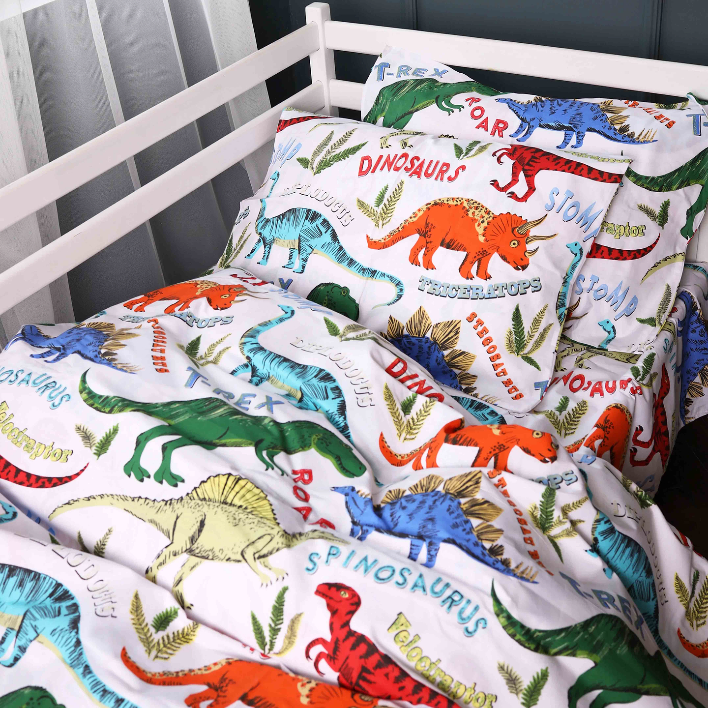 Комплект постельного белья MirSon 200х220 см Kids Time 17-0868 Dino World Бязь (2200012066935)