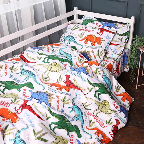 Фото - Комплект постільної білизни MirSon King Size 220х240 см 17-0868 Dino World Бязь (2200012066744)