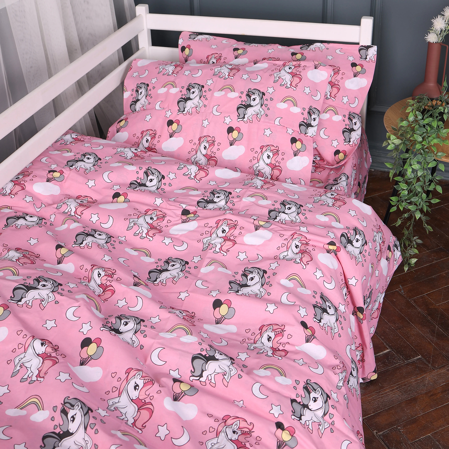 Комплект постільної білизни MirSon Бязь 17-0874 Cute Unicorn 175х210 см (2200012165263)
