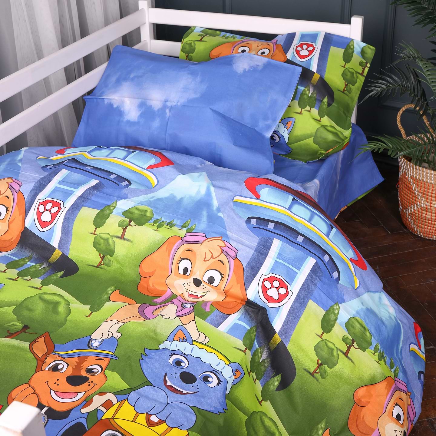 Комплект постільної білизни MirSon 175х210 см Kids Time 17-0885 Paw Patrol Friends Бязь (2200012385593)