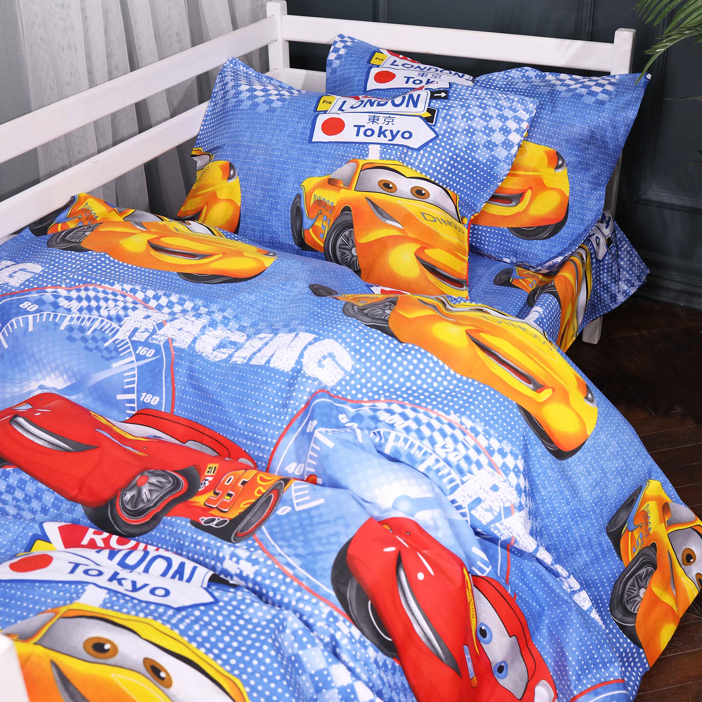 Комплект постельного белья MirSon 200х220 см Kids Time 17-0888 Cars Speed Blue Бязь (2200012387863)