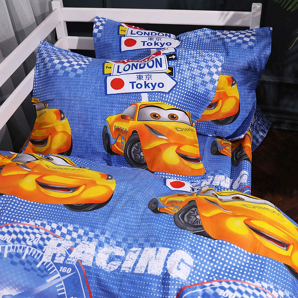 Фото - Комплект постільної білизни MirSon King Size 220х240 см 17-0888 Cars Speed Blue Бязь (2200012387665)