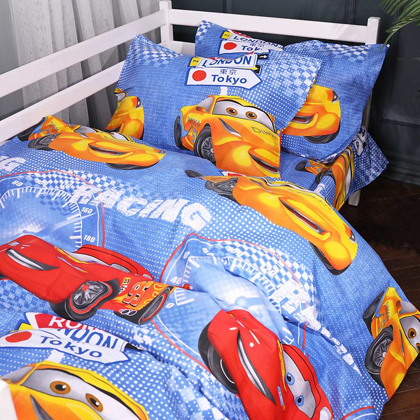Фото - Комплект постельного белья MirSon King Size 220х240 см Kids Time 17-0888 Cars Speed Blue Бязь (2200012387917)