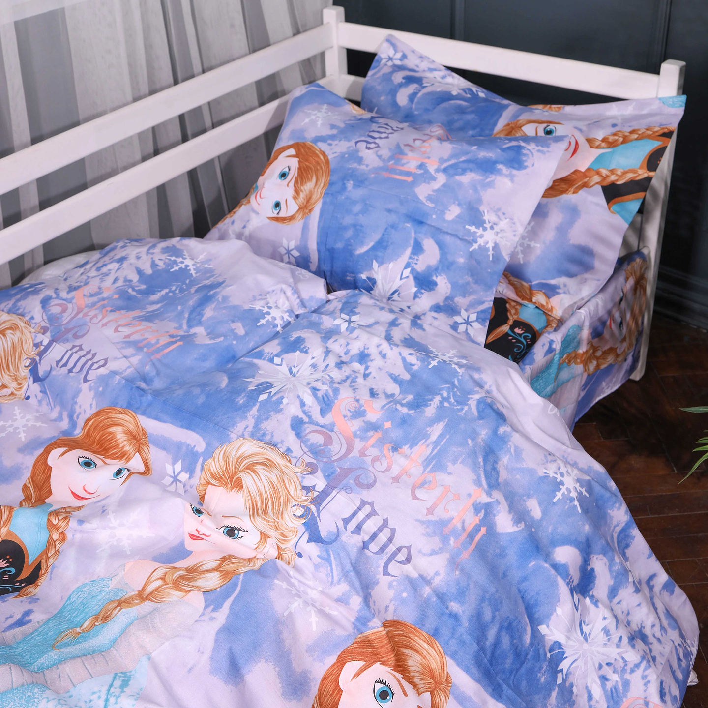 Комплект постільної білизни MirSon 200х220 см Kids Time 17-0893 Frozen Elsa  and  Anna Бязь (2200012391617)