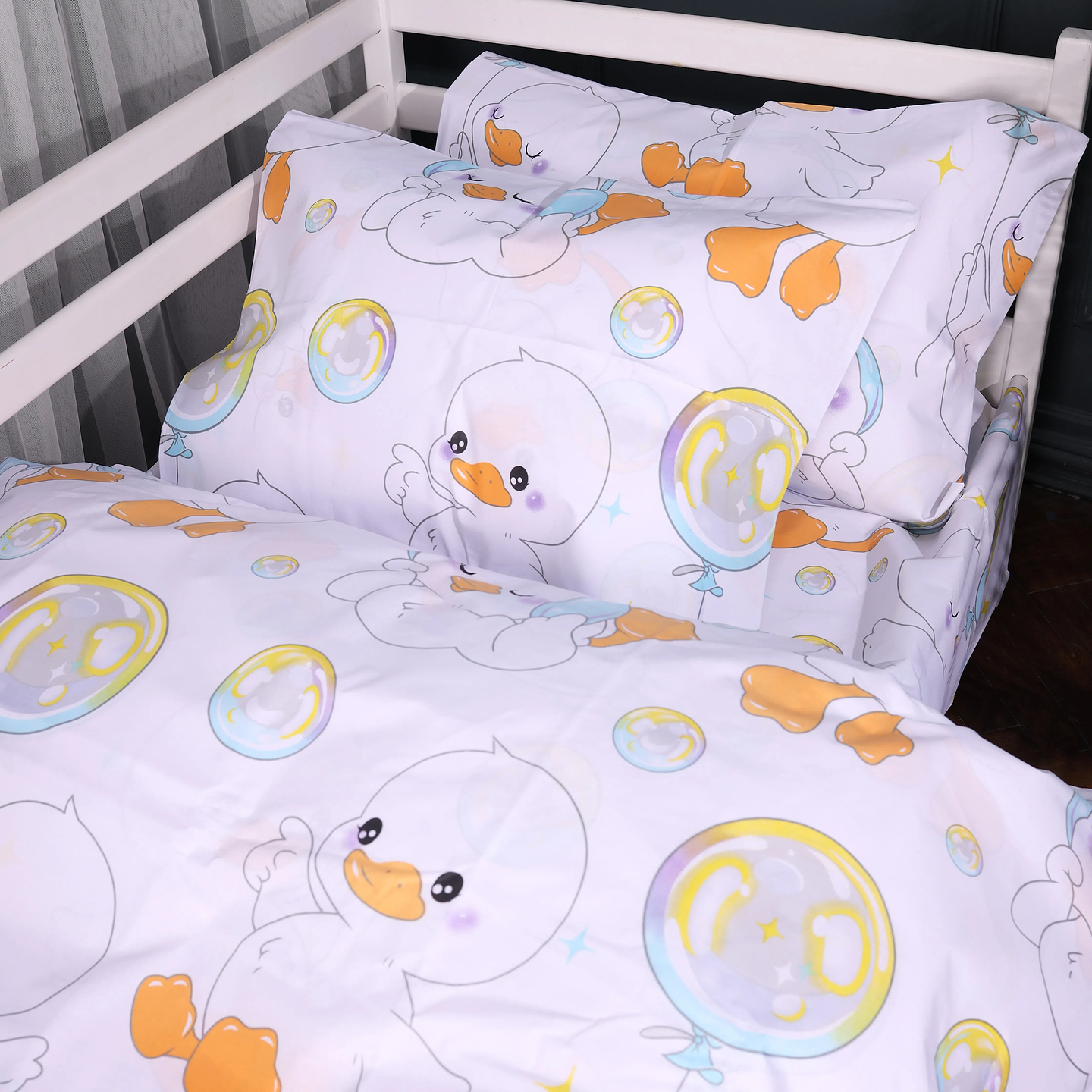 Комплект постільної білизни MirSon 175х210 см 17-0895 Baby Ducks white Ranforce Elite (2200012393352)