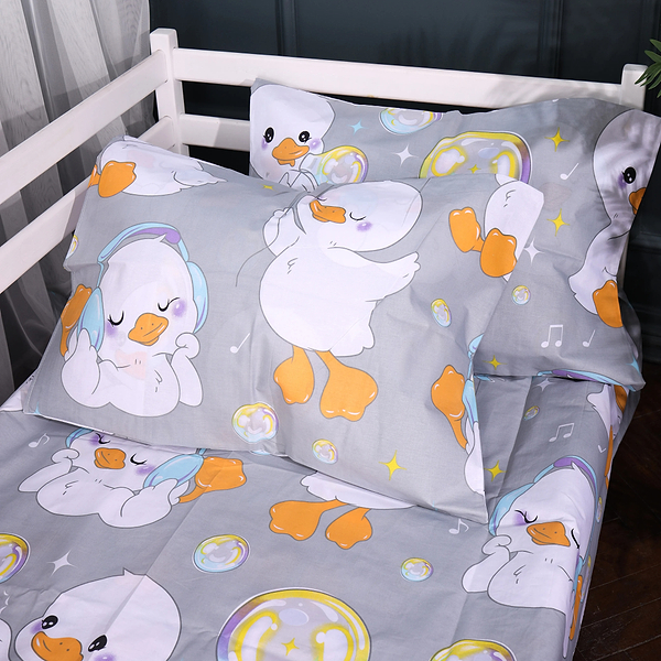 Фото - Комплект постільної білизни MirSon 175х210 см 17-0896 Baby Ducks Gray Бязь (2200012393604)