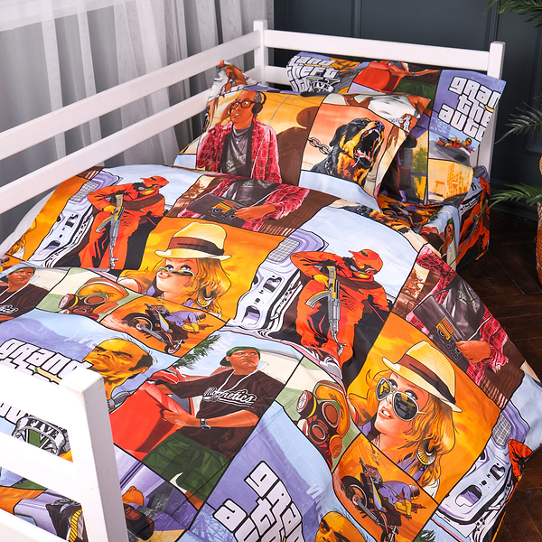 Фото - Комплект постільної білизни MirSon 175х210 см 17-0898 GTA City Бязь (2200012395103)