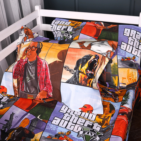 Фото - Комплект постільної білизни MirSon 175х210 см Kids Time 17-0898 GTA City Бязь (2200012395356)