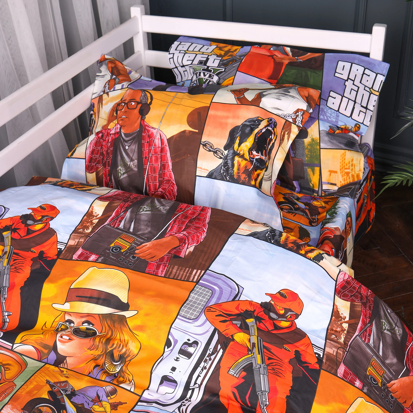 Комплект постельного белья MirSon 175х210 см Kids Time 17-0898 GTA City Бязь (2200012395356)