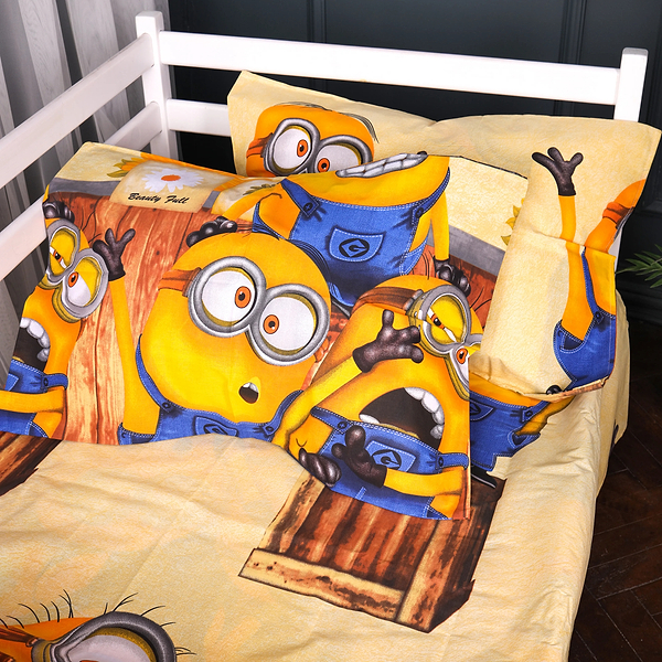 Фото - Комплект постільної білизни MirSon 175х210 см 17-0899 Minions Fun Бязь (2200012395851)