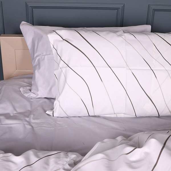 Фото - Комплект постельного белья MirSon 175х210 см 22-1436 Gray Line Сатин (2200012404942)